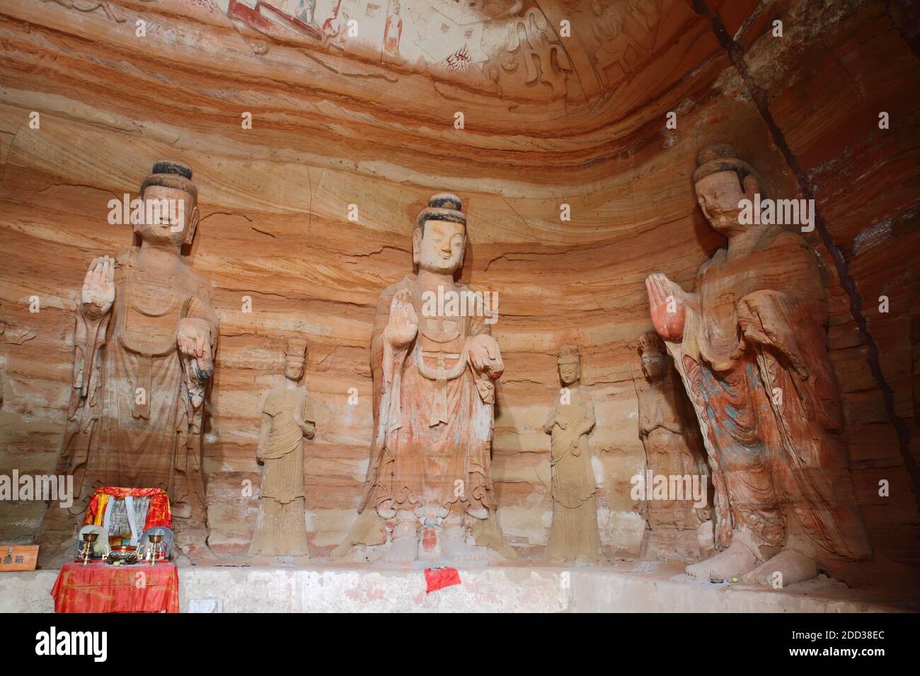 Comté de Jingchuan dans la province de gansu temple grotte sud Banque D'Images