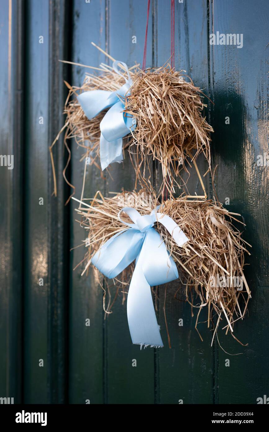 L'Italie, Lombardie, Crema, Bouquet de foin fixée pour la fête de Sainte Lucie Banque D'Images