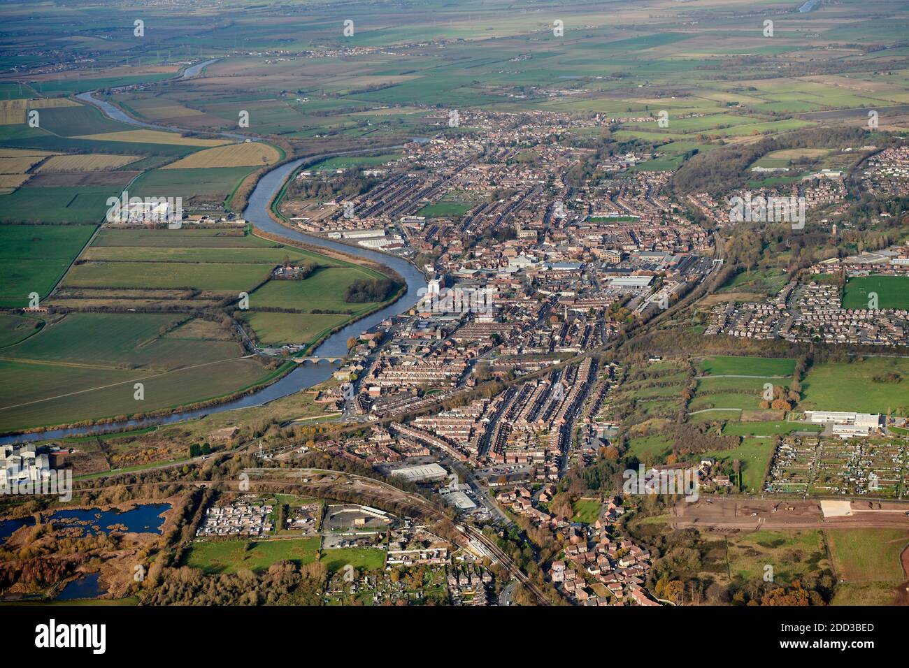 Ville rurale de Gainsborough, sur la rivière Trent, au nord de l'Angleterre, au Royaume-Uni Banque D'Images