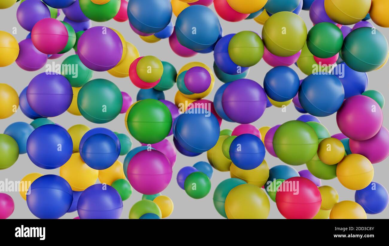 Arrière-plan abstrait de boules en plastique de couleur Banque D'Images