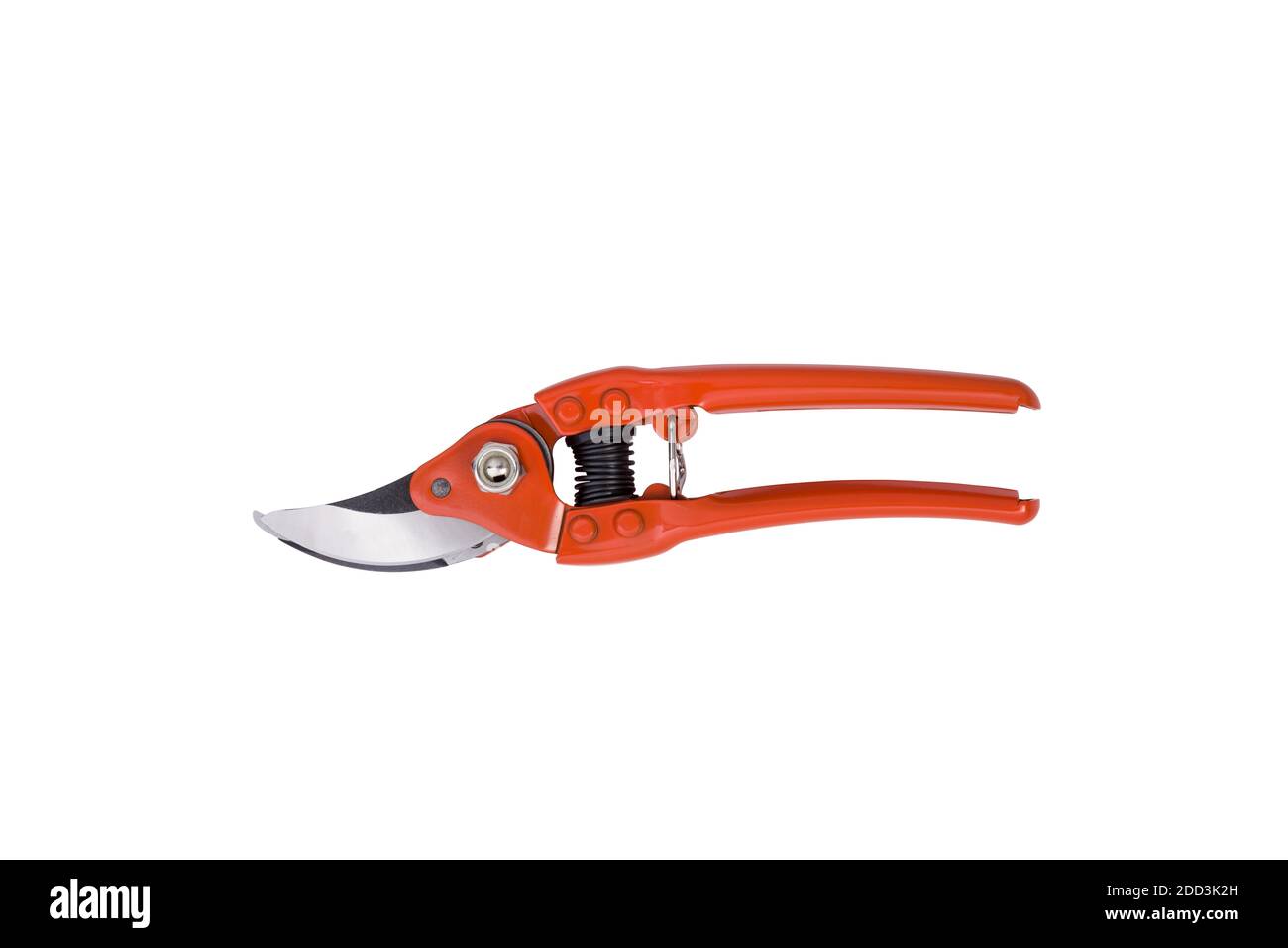 ciseaux de jardinage rouges isolés sur un fond blanc Banque D'Images