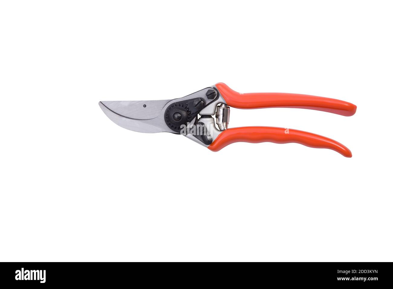ciseaux de jardinage rouges isolés sur un fond blanc Banque D'Images