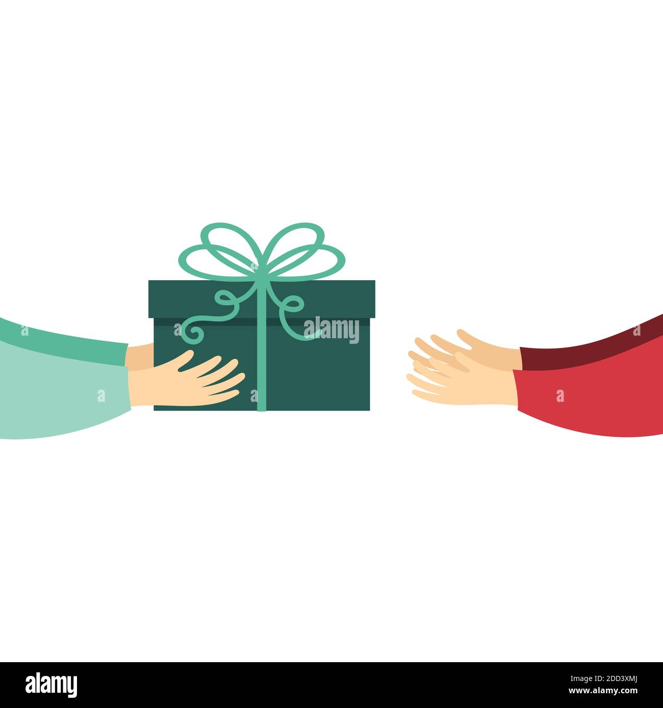 les mains passent le cadeau les autres mains. vue latérale Illustration de Vecteur