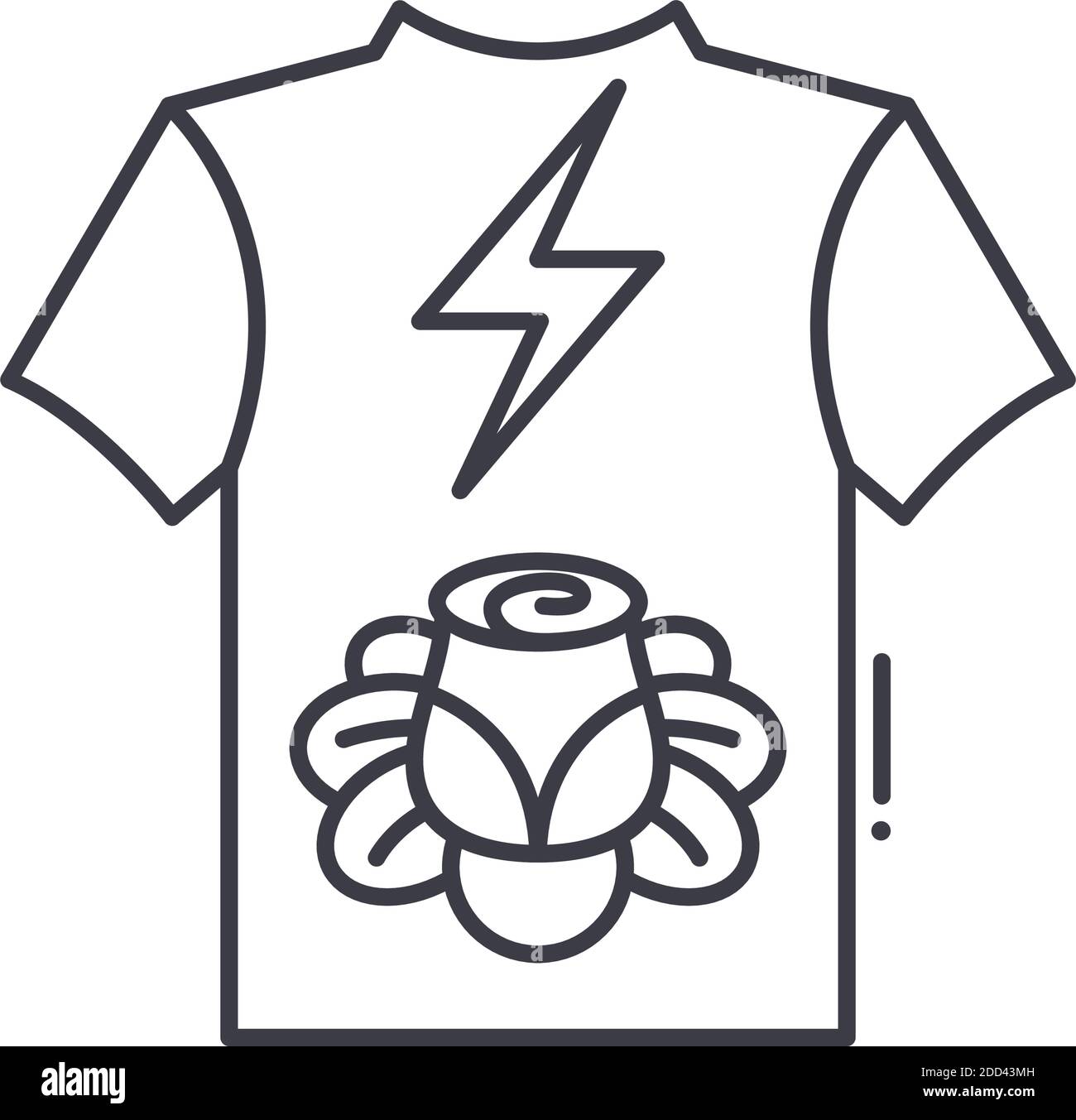 Icône de chemise fan club, illustration isolée linéaire, vecteur ligne mince, signe de conception web, symbole de concept de contour avec trait modifiable sur fond blanc. Illustration de Vecteur