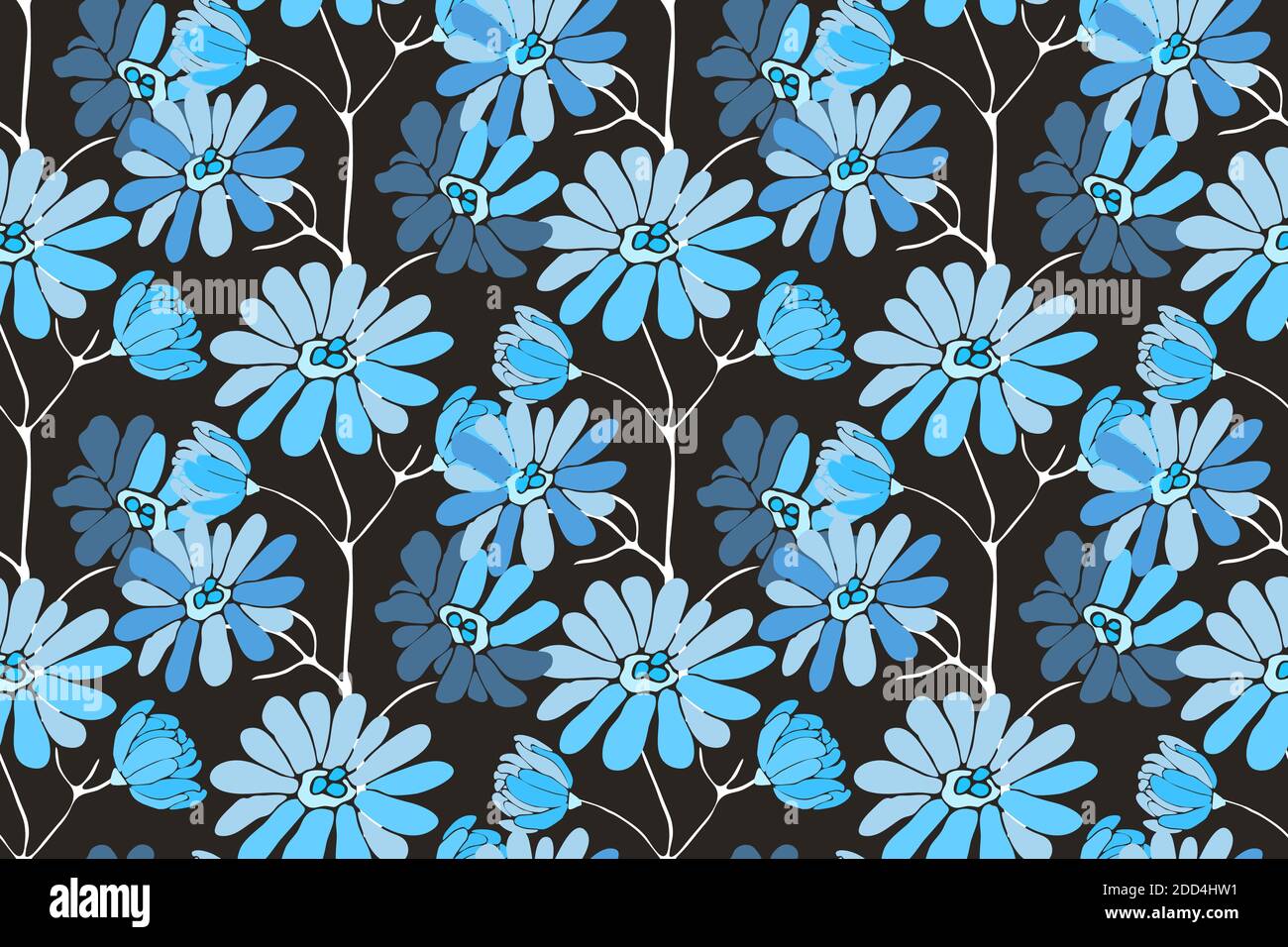 Motif fleuri vectoriel sans coutures. Fond floral délicat. Illustration de Vecteur