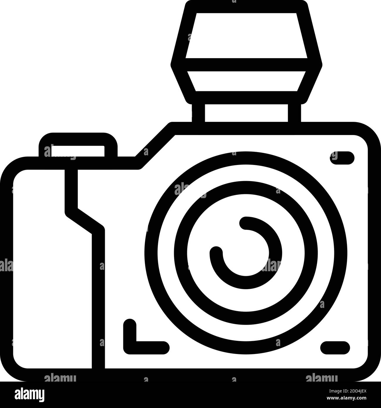 Icône de l'appareil photo reportage. Outline reportage photo camera icône vecteur pour la conception Web isolée sur fond blanc Illustration de Vecteur