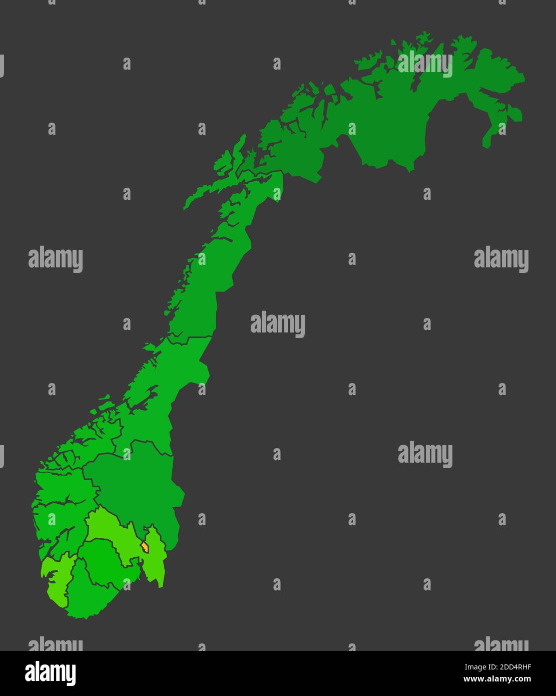 Carte de chaleur de la population de Norvège comme illustration de densité de couleur Banque D'Images