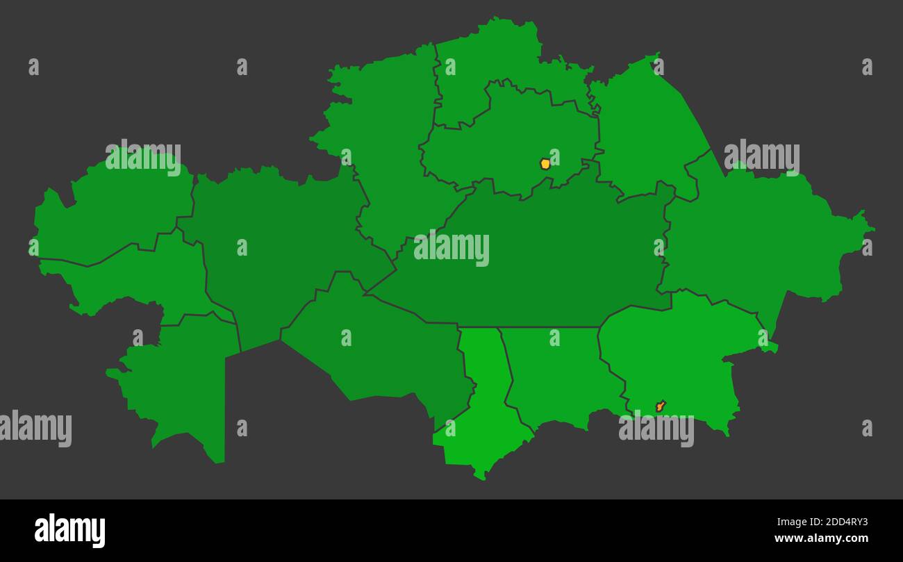 Carte de chaleur de la population du Kazakhstan comme illustration de densité de couleur Banque D'Images