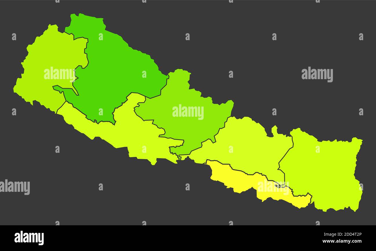 Carte de chaleur de la population du Népal comme illustration de densité de couleur Banque D'Images