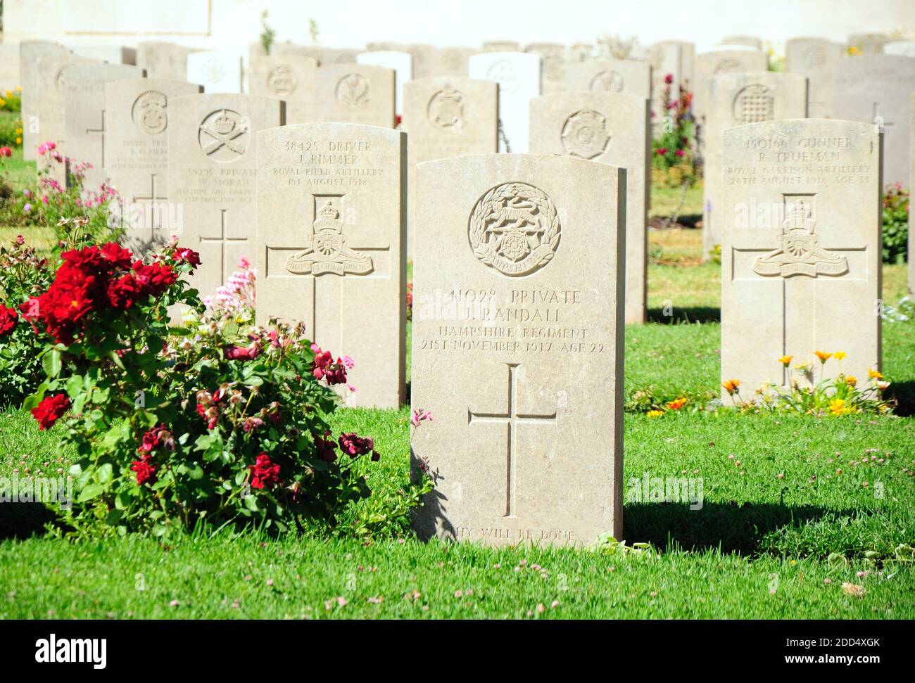 Cimetière militaire britannique pour les soldats tués en Palestine au moment du mandat britannique sur le mont Scopus à Jérusalem. Banque D'Images