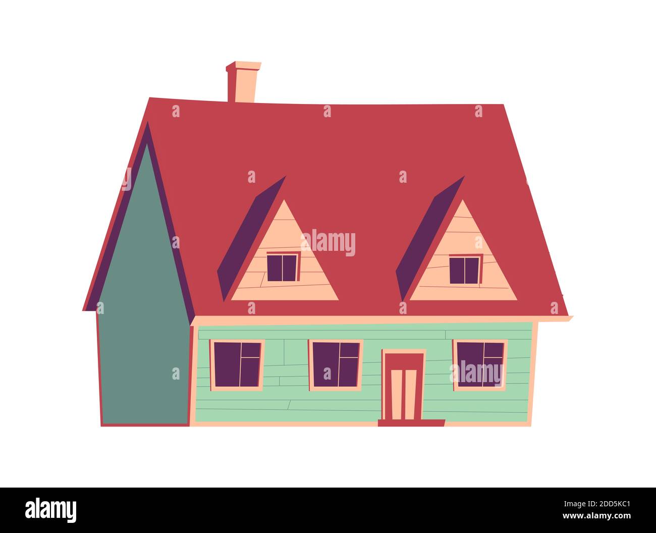 Maison bâtiment isolé, dessin animé illustration vectorielle Illustration de Vecteur