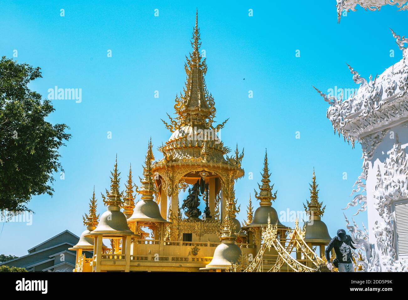 Wat Rong Khun, le Temple blanc de Chiang Rai, province de Chiang Mai, Thaïlande Banque D'Images