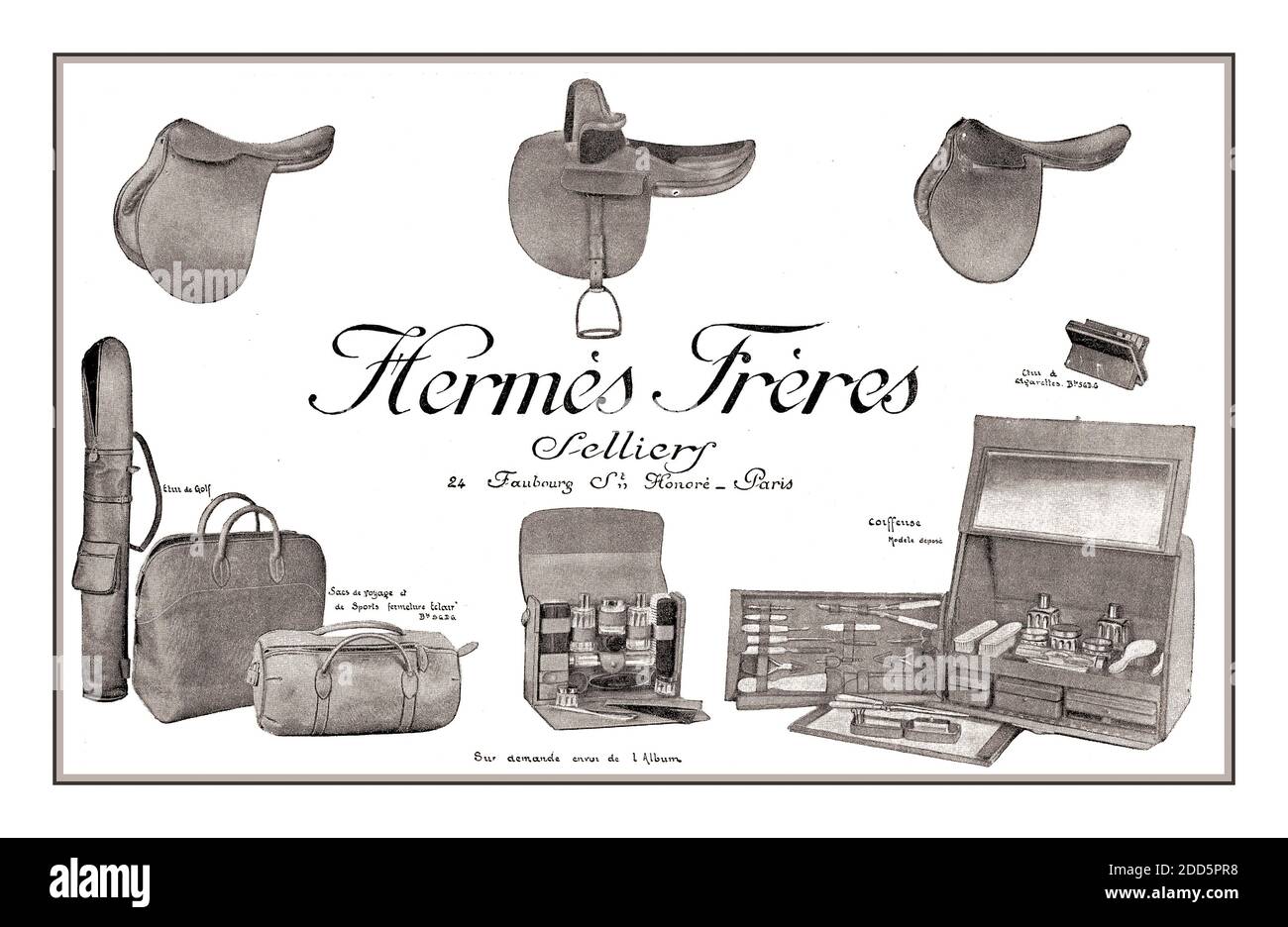 HERMÈS années 1920 Vintage de luxe Voyage fabricant Hermès publicité française 1923 Paris France 'Hermes Frères Banque D'Images