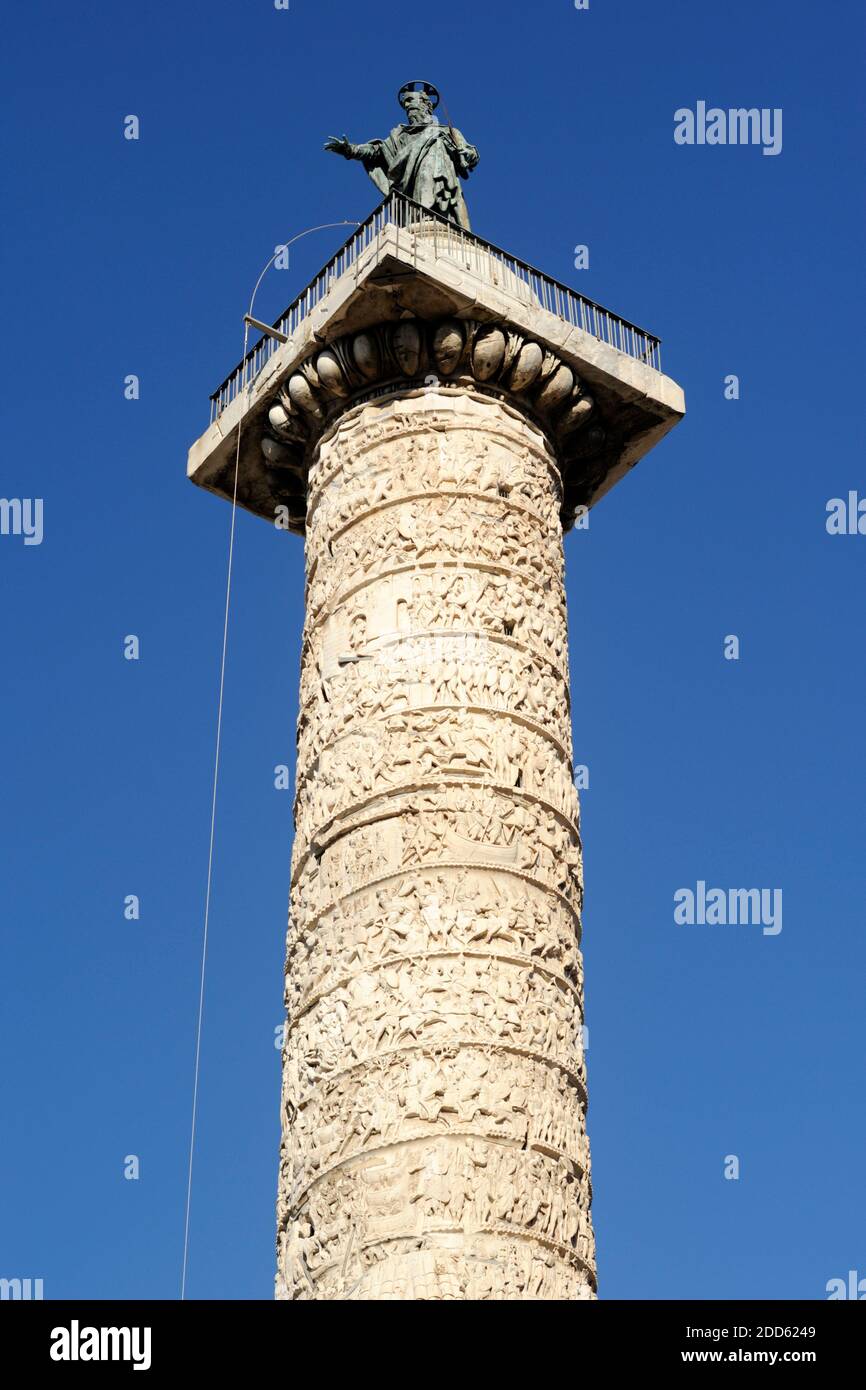 Italie, Rome, colonne Marc Aurèle Banque D'Images