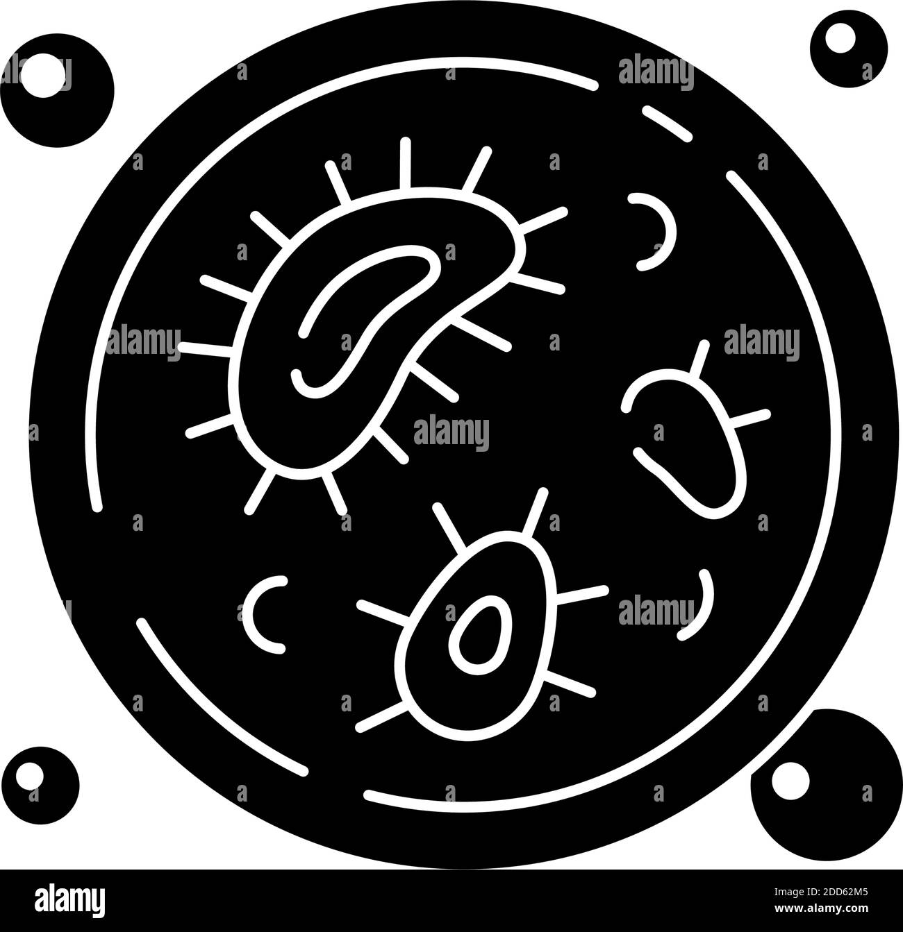 Icône de glyphe noir de boîte de Pétri Illustration de Vecteur