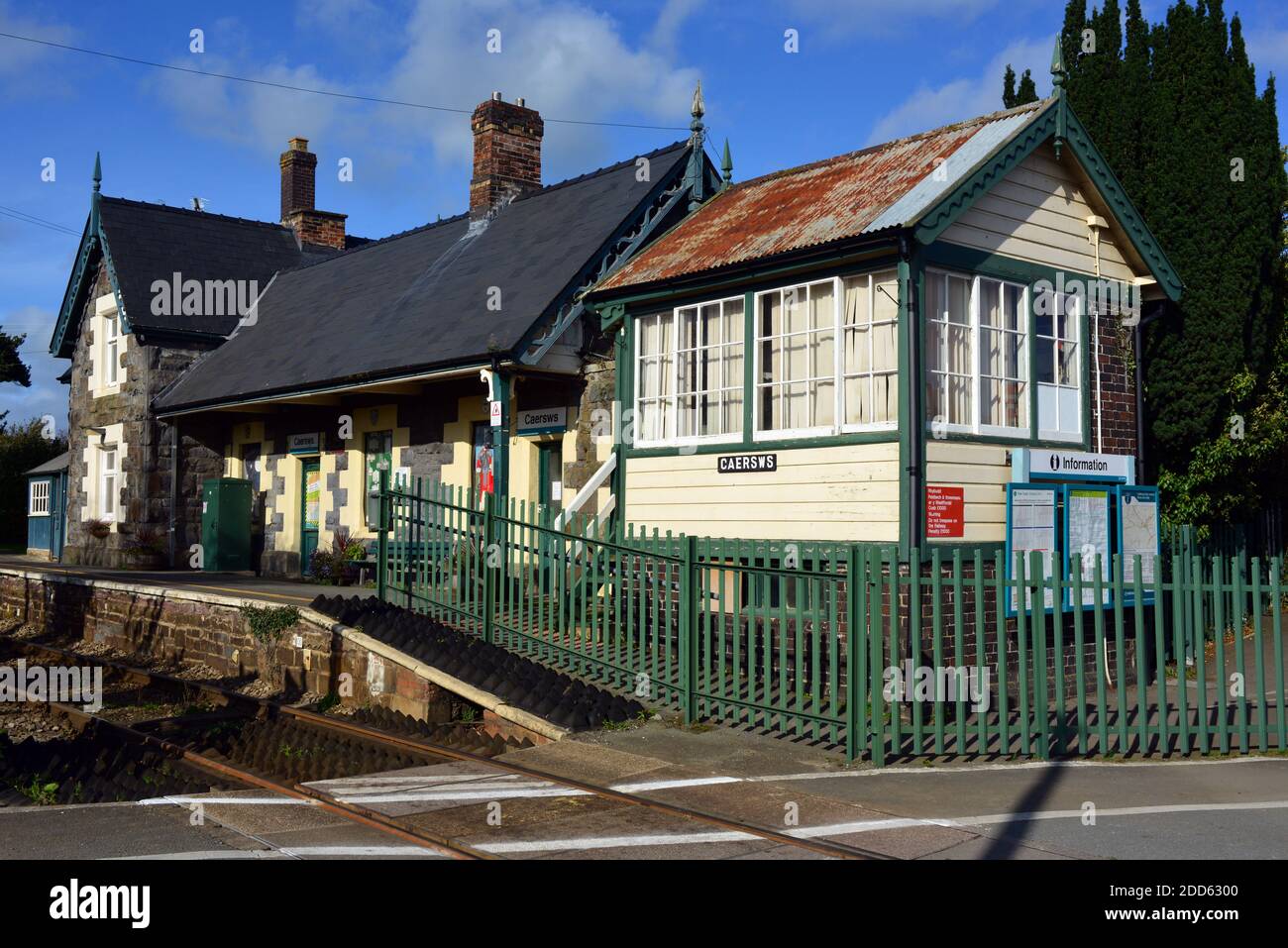 La gare de Caersws, Powys, pays de Galles, Royaume-Uni Banque D'Images