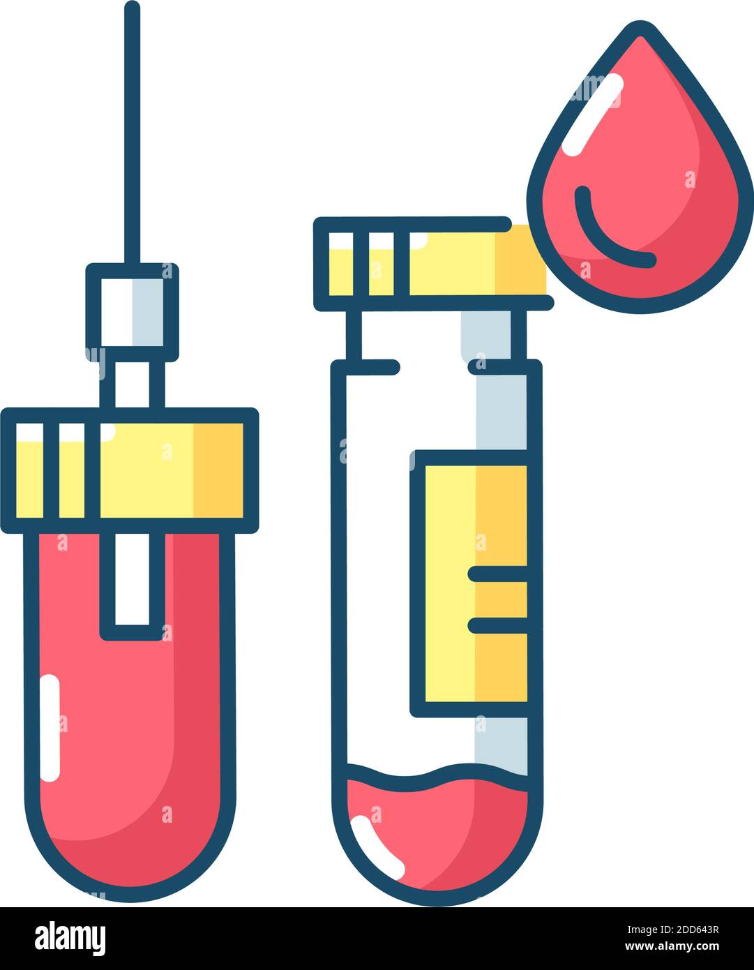 Icône de couleur RVB des tubes à essai sous vide Illustration de Vecteur