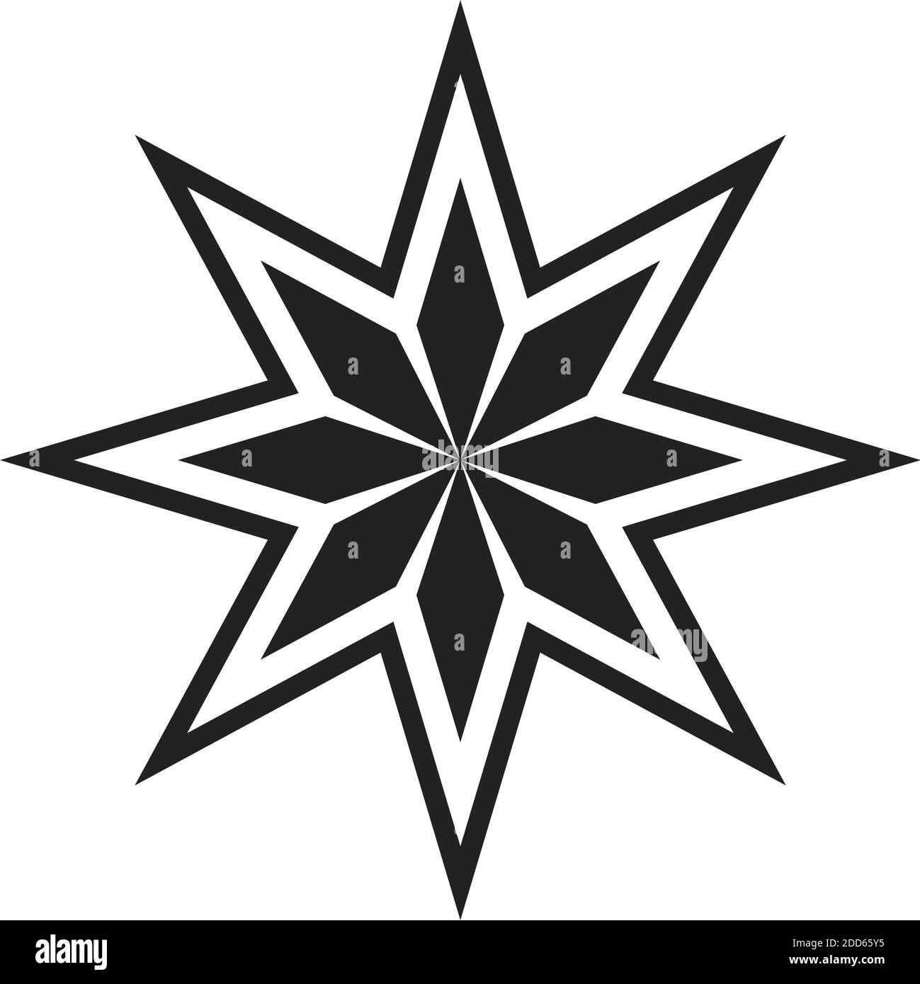 étoile en forme de fleur style silhouette icône motif vectoriel Illustration de Vecteur