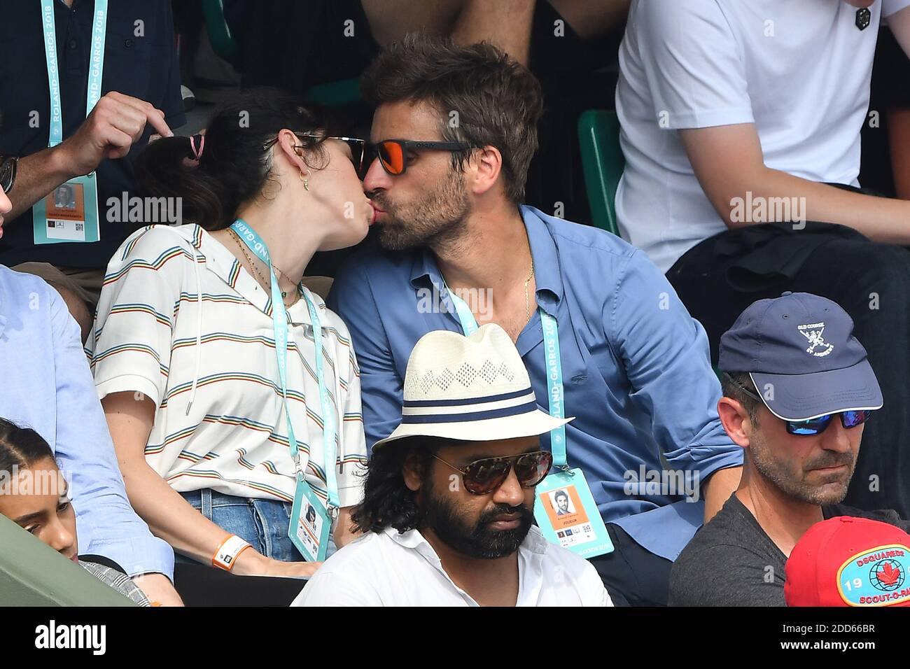 Nolwenn Leroy et Arnaud Clément assistent à la finale hommes de l'Open de  France 2018 - Fête de la jeunesse à Roland Garros le 10 juin 2018 à Paris,  France. Photo de