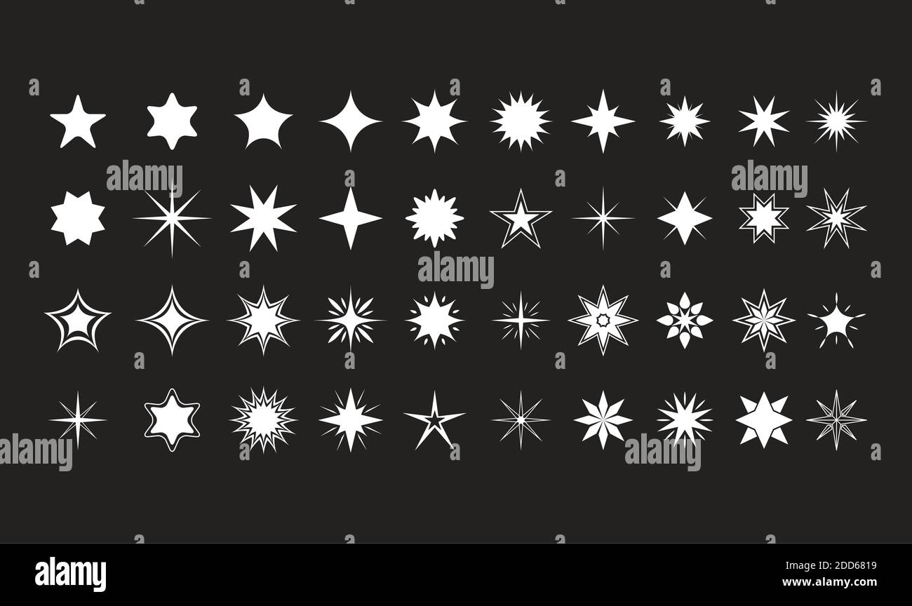 ensemble d'icônes style silhouette en forme d'étoile à motif vectoriel Illustration de Vecteur