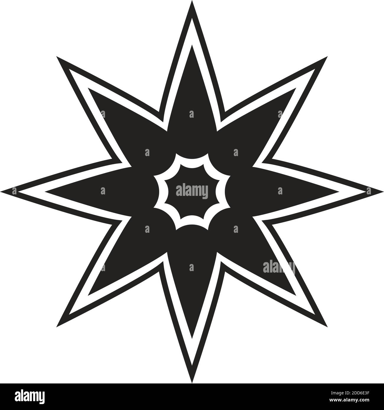 étoile en forme de fleur style silhouette icône motif vectoriel Illustration de Vecteur