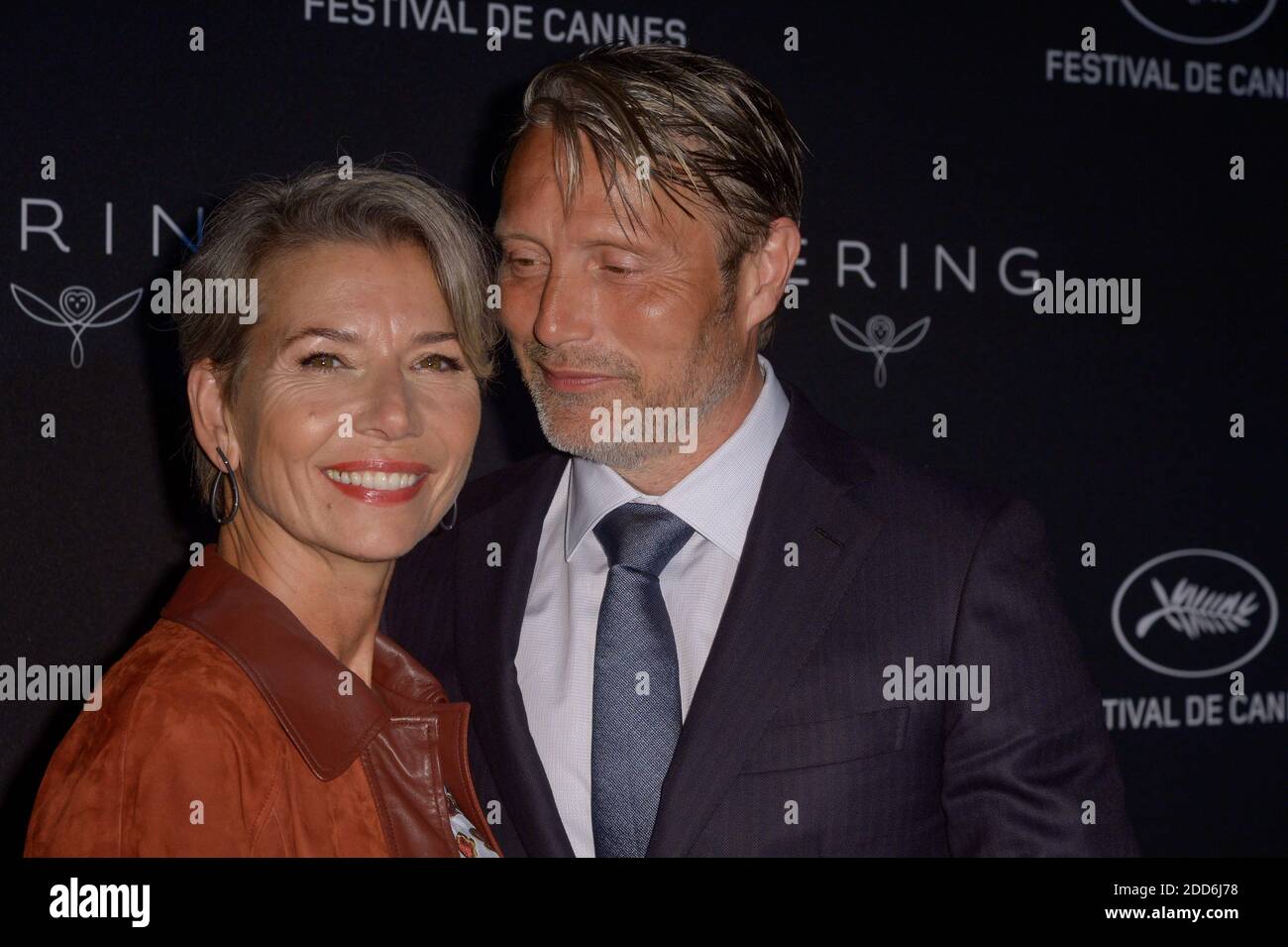 Mads Mikkelsen et sa femme Hanne Jacobsen assistent au dîner de Kering Women in Motion lors du 71e Festival de Cannes, le 13 mai 2018. Photo de Julien Reynaud/APS-Medias/ABACAPRESS.COM Banque D'Images
