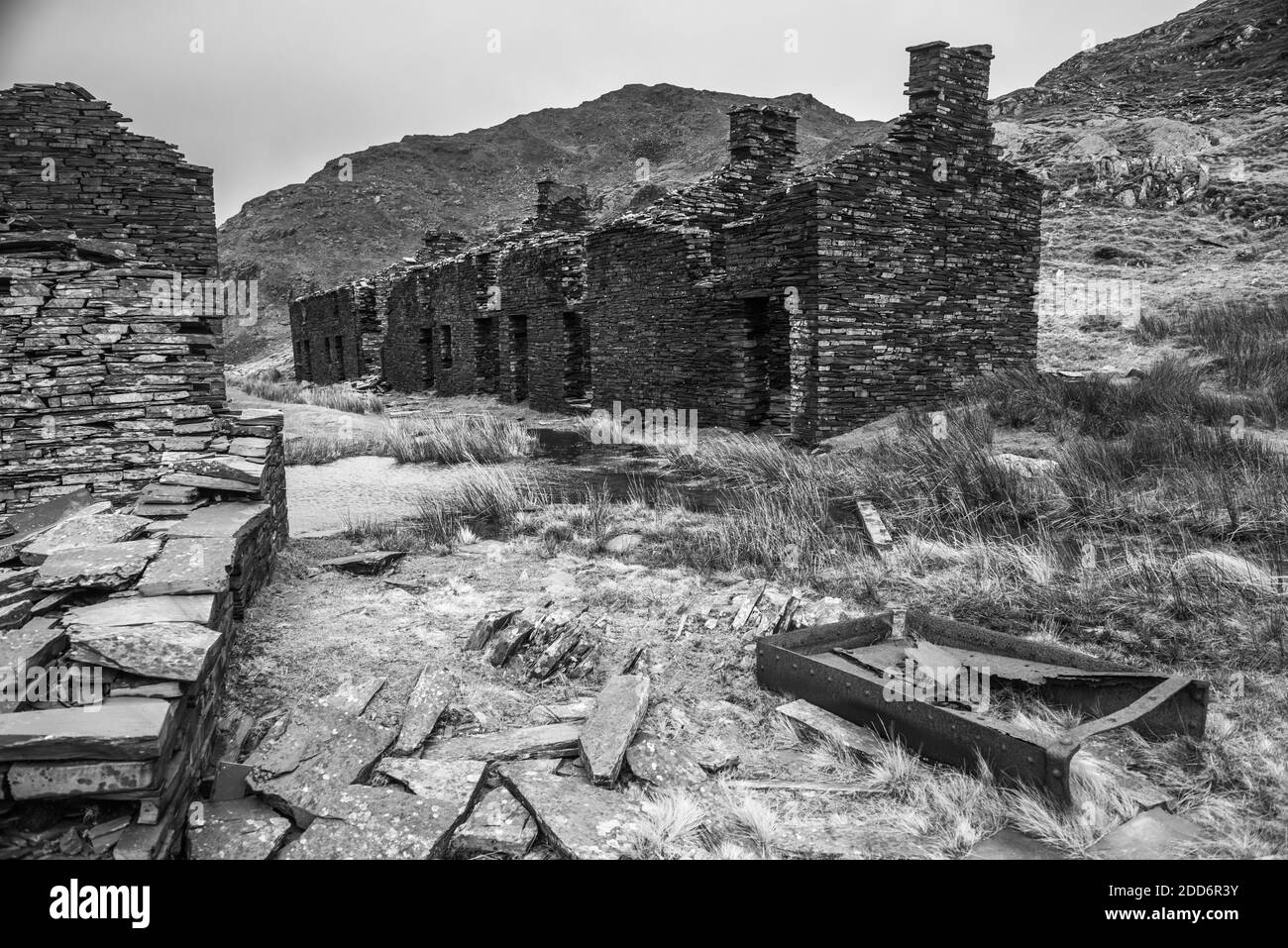 Cwmorthin Quarry, une carrière désutilisée à Tanygrisiau, Vale of Ffestiog, Gwynedd, pays de Galles du Nord, pays de Galles, Royaume-Uni, Europe Banque D'Images