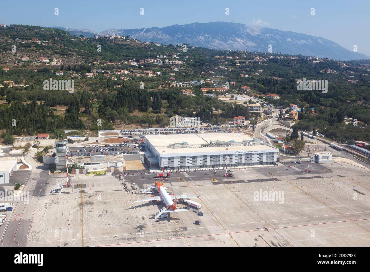 Kefalonia, Grèce - 20 septembre 2020 : aérogare de l'aéroport de Kefalonia en Grèce. Banque D'Images