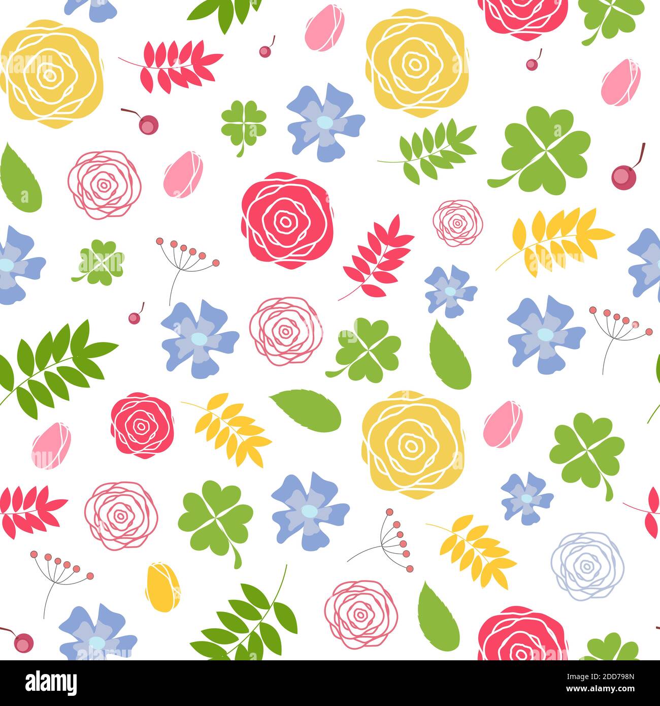 Résumé Illustration d'arrière-plan à motif floral naturel sans couture Banque D'Images