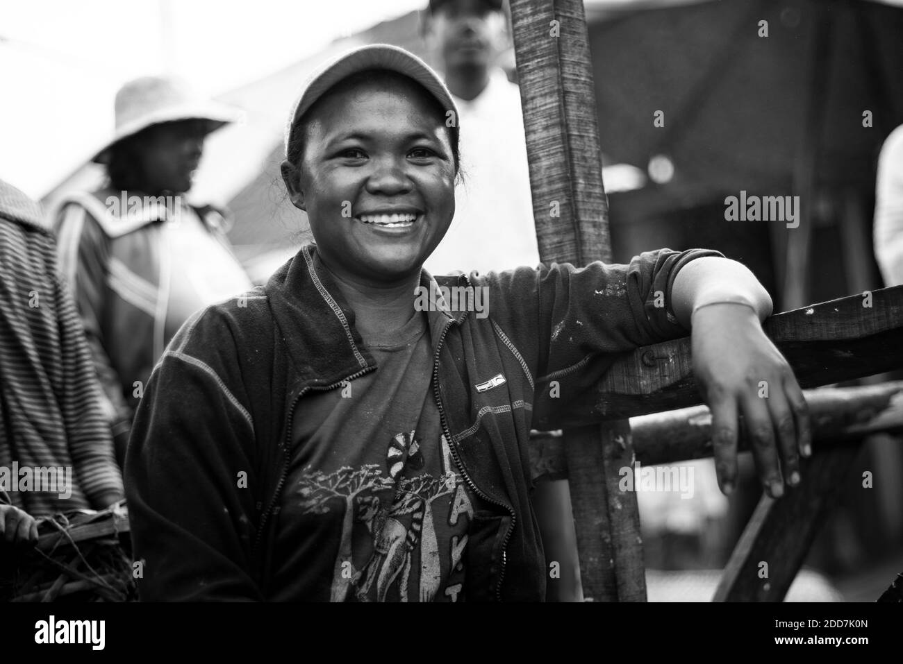 Portrait dans un marché près d'Antsirabe, région de Vakinancaratra, Madagascar Banque D'Images