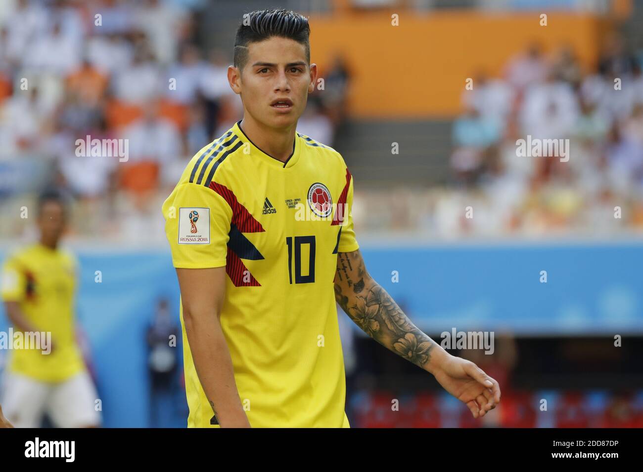 James Rodriguez de Colombie lors du match de la coupe du monde de la FIFA en Russie 2018, Colombie contre Japon au stade de Saransk, Saransk, Russie, le 19 juin 2018. Le Japon a gagné 2-1. Photo de Henri Szwarc/ABACAPRESS.COM Banque D'Images