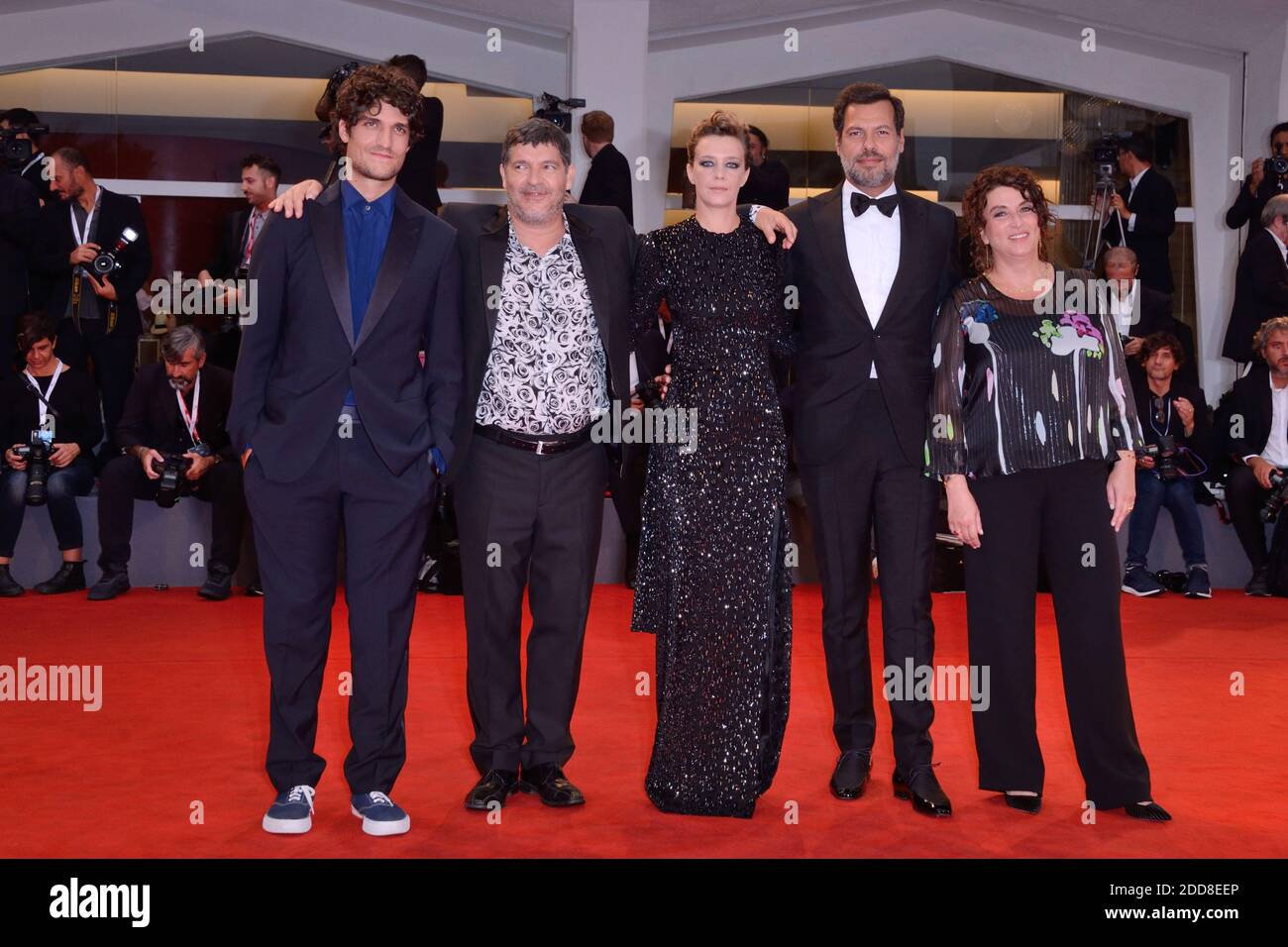 Noemie Lvovsky, Laurent Lafitte, Céline Sallette, Pierre Schoeller et Louis Garrel participant à la première d'un Peuple et son Roi dans le cadre du 75e Festival International du film de Venise (Mostra) à Venise, Italie, le 07 septembre 2018. Photo d'Aurore Marechal/ABACAPRESS.COM Banque D'Images