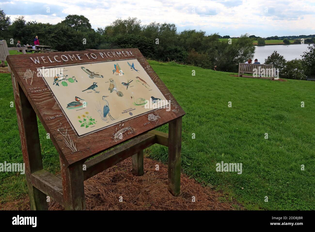 Bienvenue à Pickmere, eau, lac, Pick mere, LN Mere, parc de campagne, Northwich, Cheshire, Angleterre, Royaume-Uni, WA16 0LB Banque D'Images