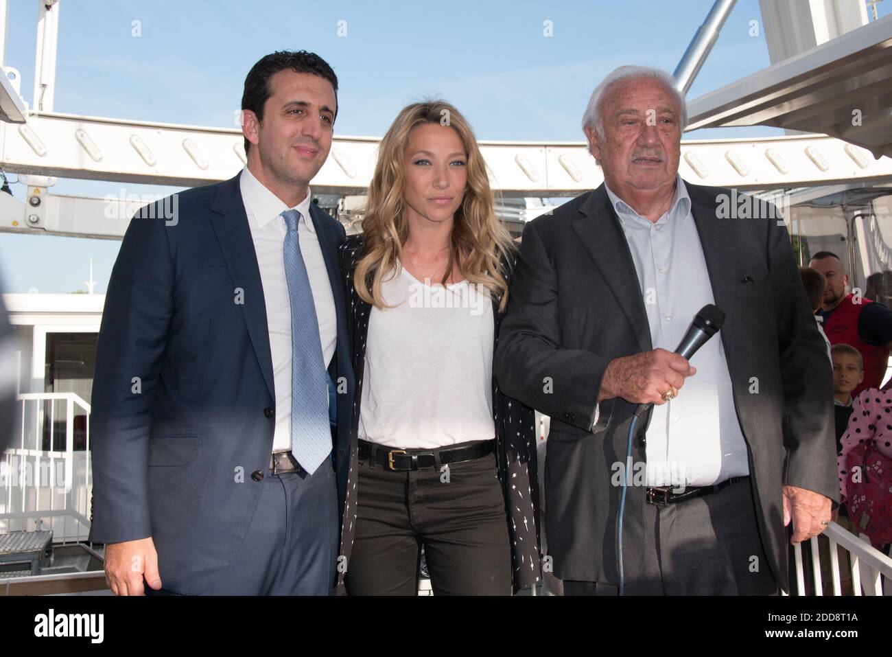 Alain Toledano , Marcel Campion, Laura Smet Assistent a la soirée de cloture de la grande roue de Marcel Campion a Paris, France, le 18 mai 2018. Photo d'Alban Wyters/ABACAPRESS.COM Banque D'Images