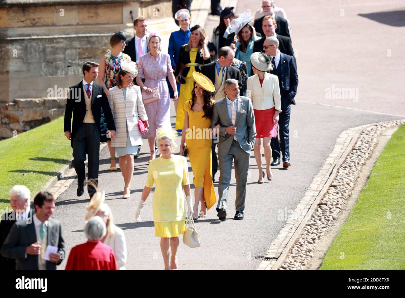 L'acteur AMÉRICAIN George Clooney (R) et son épouse Amal Clooney (C-R), avocat britannique des droits de l'homme, arrivent pour la cérémonie de mariage royale du prince britannique Harry et de Meghan Markle à la chapelle St George à Windsor Castle, à Windsor, en Grande-Bretagne, le 19 mai 2018. Photo de Lauren Hurley/ABACAPRESS;COM Banque D'Images