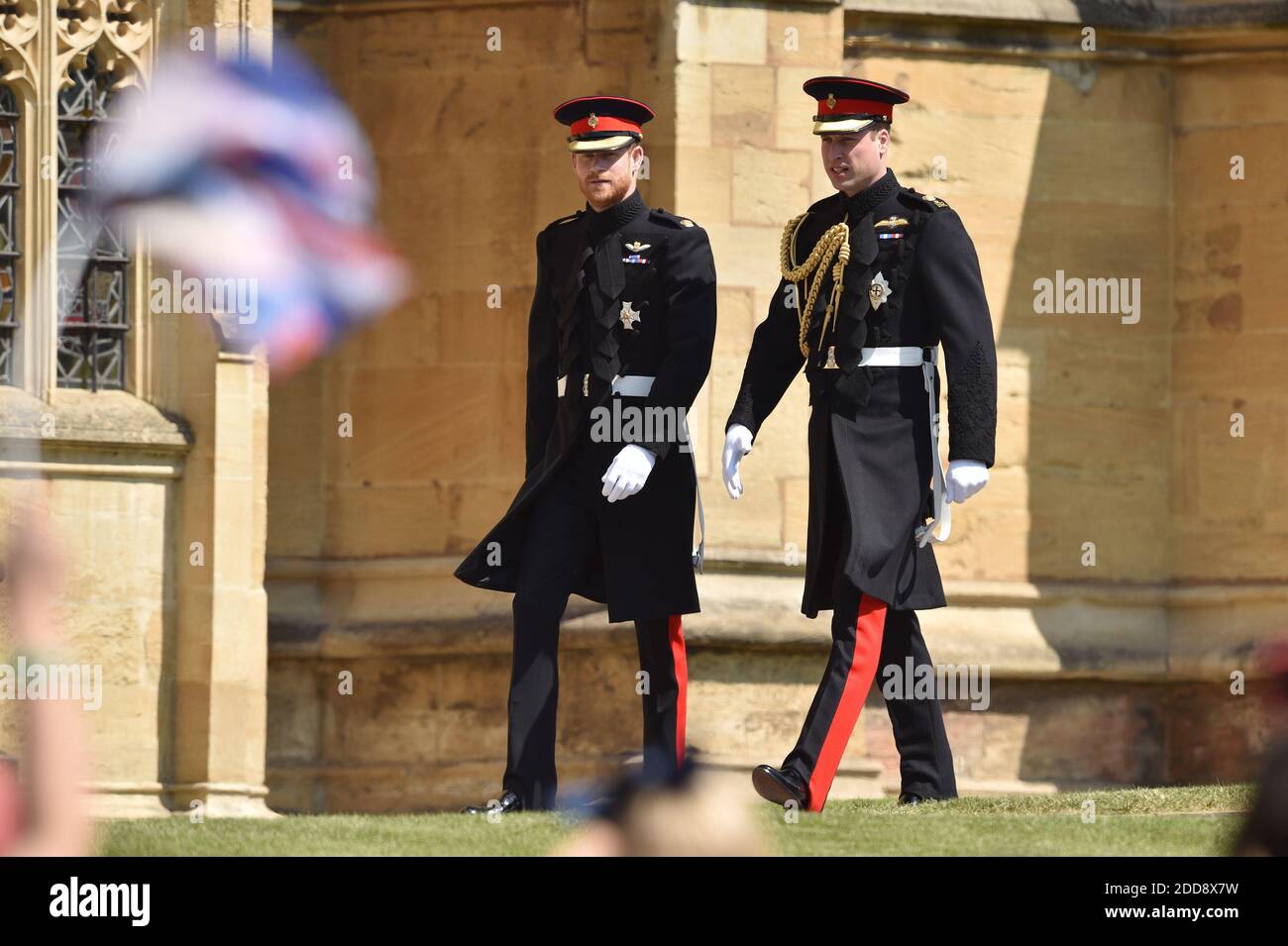 Le prince William assiste à la cérémonie de mariage le prince Henry Charles Albert David du pays de Galles épouse Mme Meghan Markle dans un service à la chapelle Saint-George à l'intérieur du château de Windsor. Parmi les invités se trouvaient 2200 membres du public, la famille royale et la mère Doria Ragland de Mme Markle. Photo de Lionel Hahn/ABACAPRESS.COM Banque D'Images