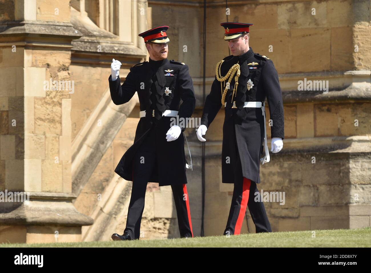 Le prince William assiste à la cérémonie de mariage le prince Henry Charles Albert David du pays de Galles épouse Mme Meghan Markle dans un service à la chapelle Saint-George à l'intérieur du château de Windsor. Parmi les invités se trouvaient 2200 membres du public, la famille royale et la mère Doria Ragland de Mme Markle. Photo de Lionel Hahn/ABACAPRESS.COM Banque D'Images