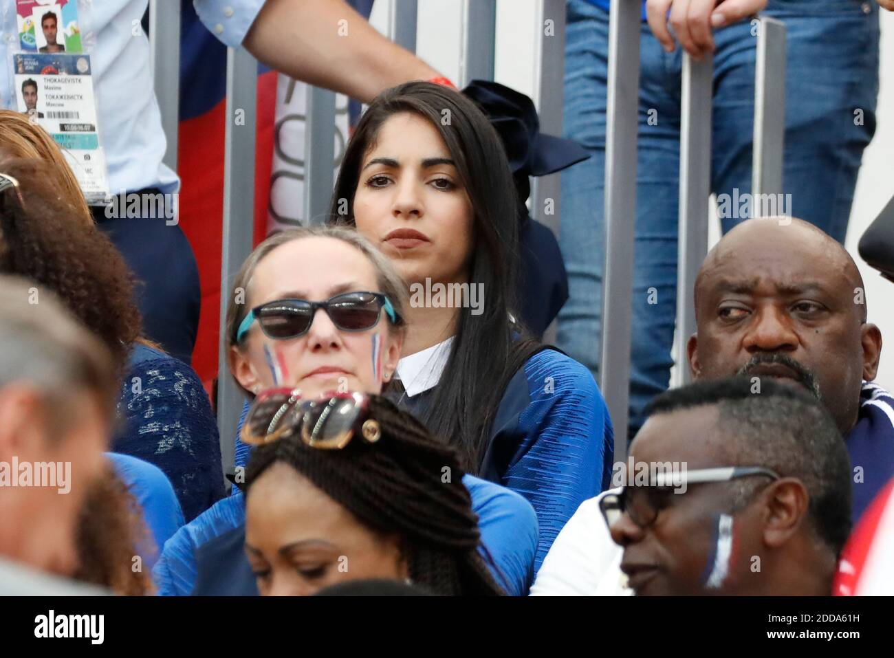 La sœur d'Adil Rami Nadia lors du match de la coupe du monde de la FIFA en  Russie 2018, la France contre le Danemark au stade Luznhiki, à Moscou, en  Russie, le