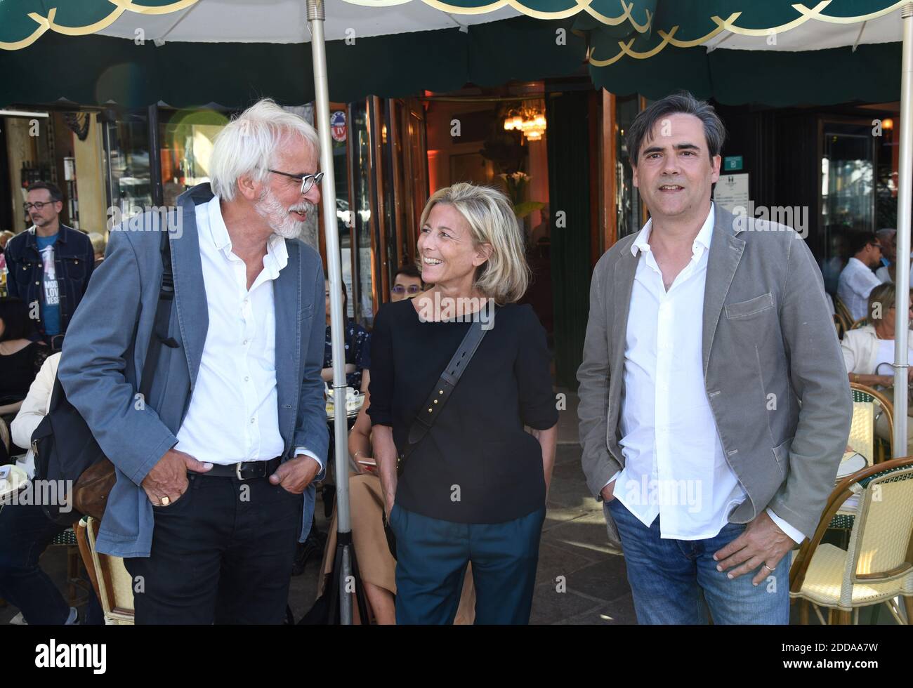 Claire Chazal, Philippe Delerm et Jacques Ravenne lors de la soirée l'été Littéraire des deux Magots a Paris, France le 25 juin 2018 photo par Alain Apaydin/ABACAPRESS.COM Banque D'Images