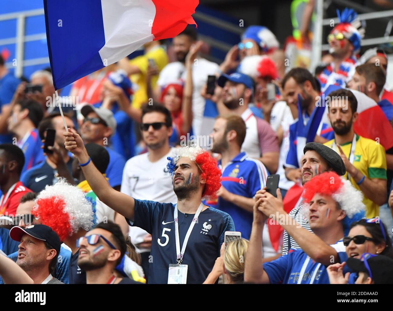 Les fans français lors de la coupe du monde de la FIFA Russie France contre Danemark au stade Luznhiki, Moscou, Russie, le 26 juin 2018. Photo de Christian Liewig/ABACAPRESS.COM Banque D'Images