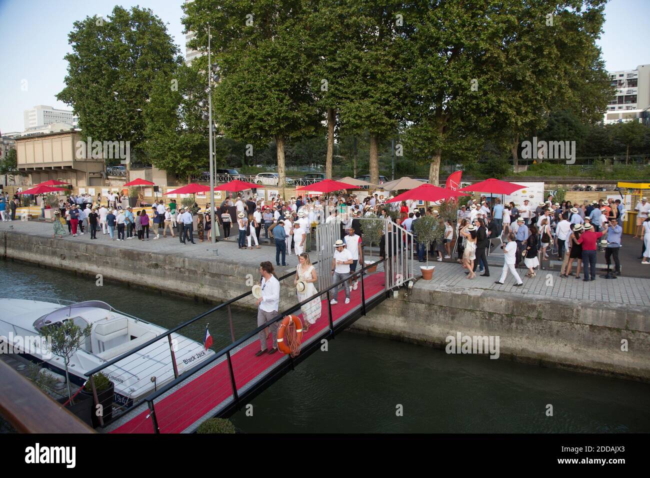 6 eme Trophee de la pétanque Gastronomie au Paris Yacht Marina, 28 juin 2018 a Paris, France. Photo de Nasser Berzane/ABACAPRESS.COM Banque D'Images