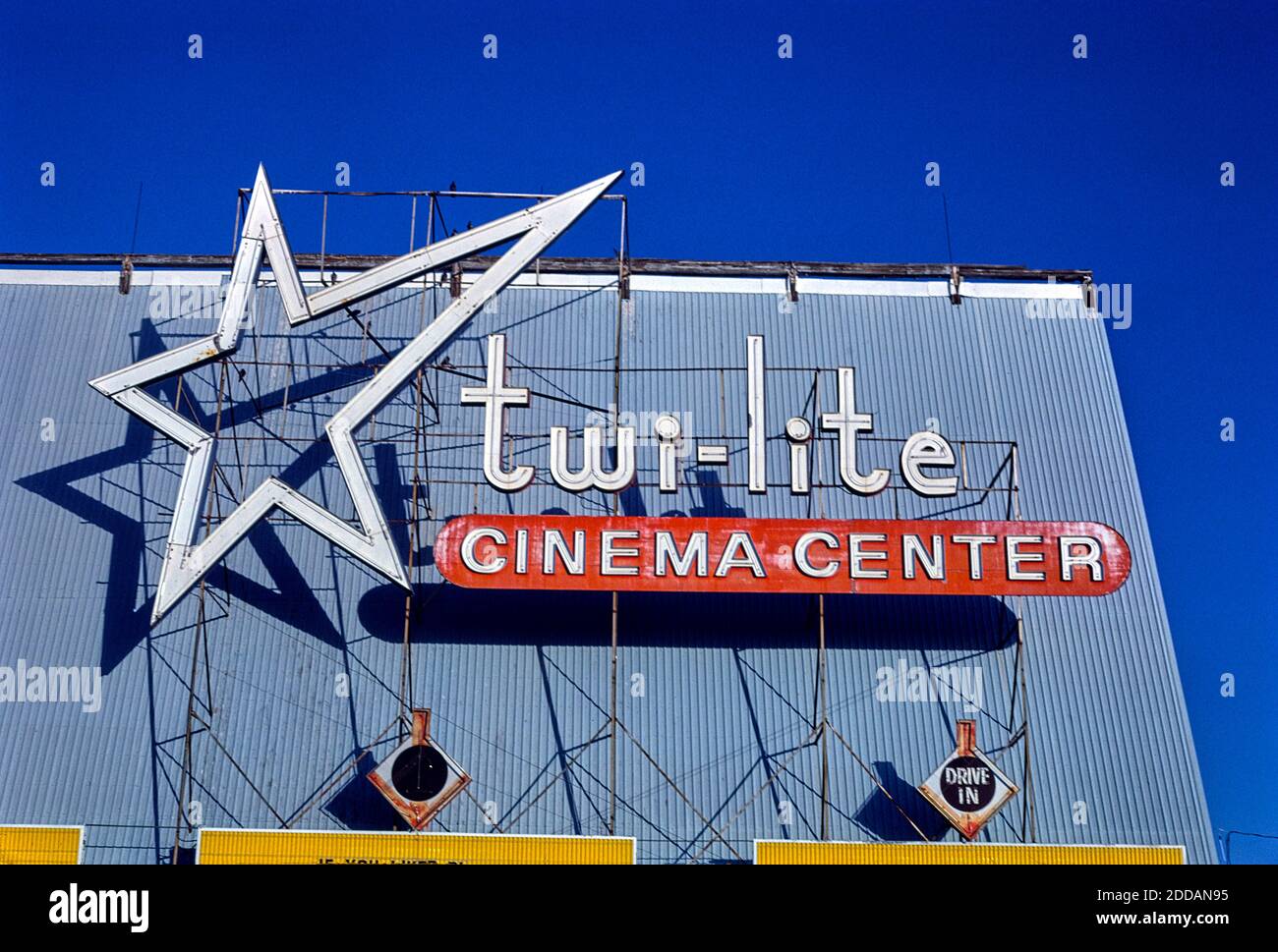 Twin-Lite Cinema Center, Great Falls, Montana, États-Unis, John Margolies Roadside America Photograph Archive, 1987 Banque D'Images