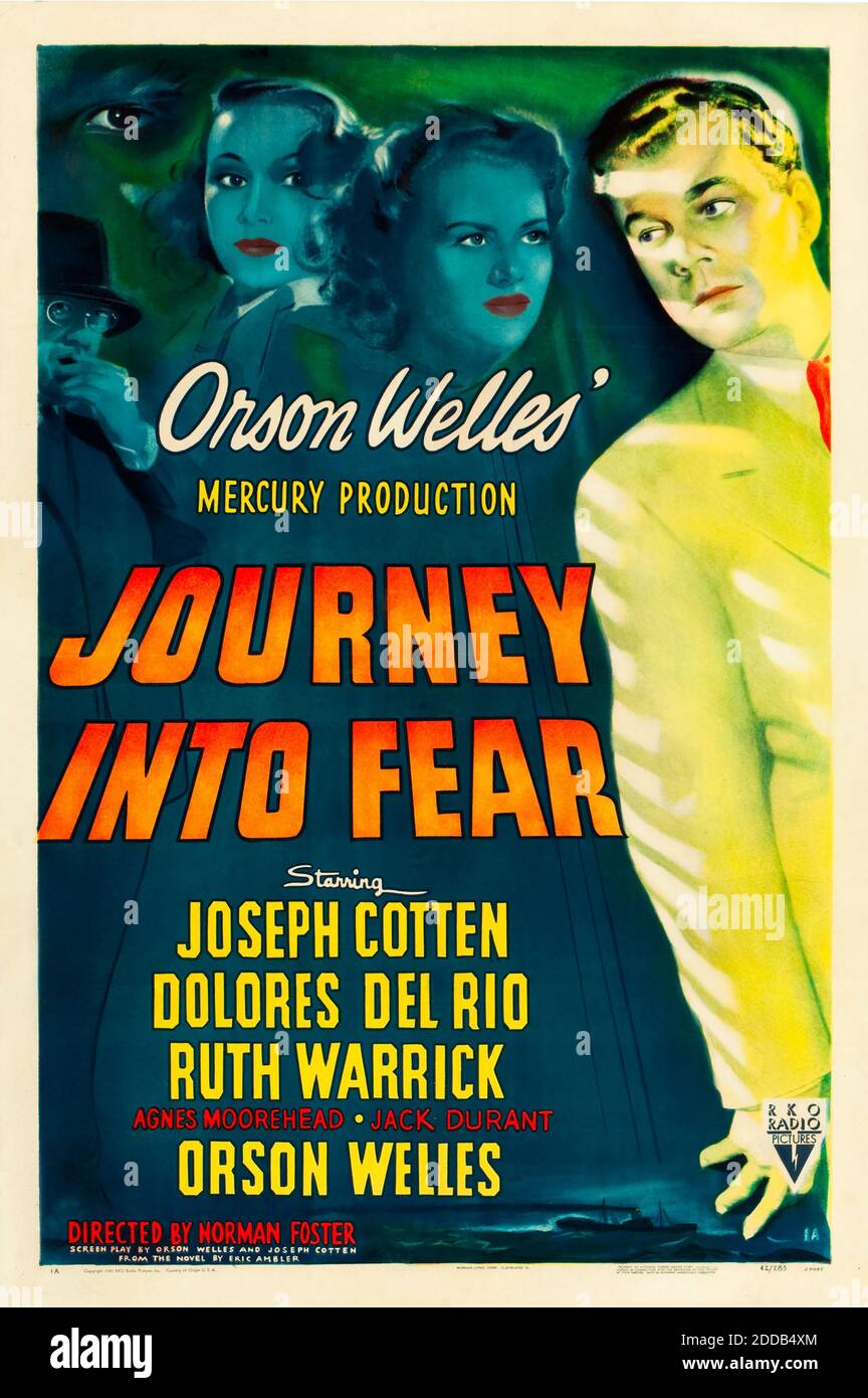 VOYAGE DANS FEAR 1943 RKO Pictures film avec Joseph Cotten et Dolores del Rio, directe par Orson Welles. Banque D'Images