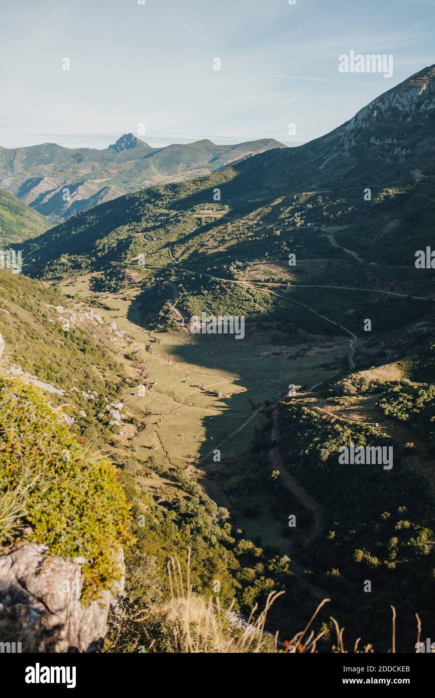 Paysage de la chaîne de montagnes au parc naturel de Somiedo, Espagne Banque D'Images