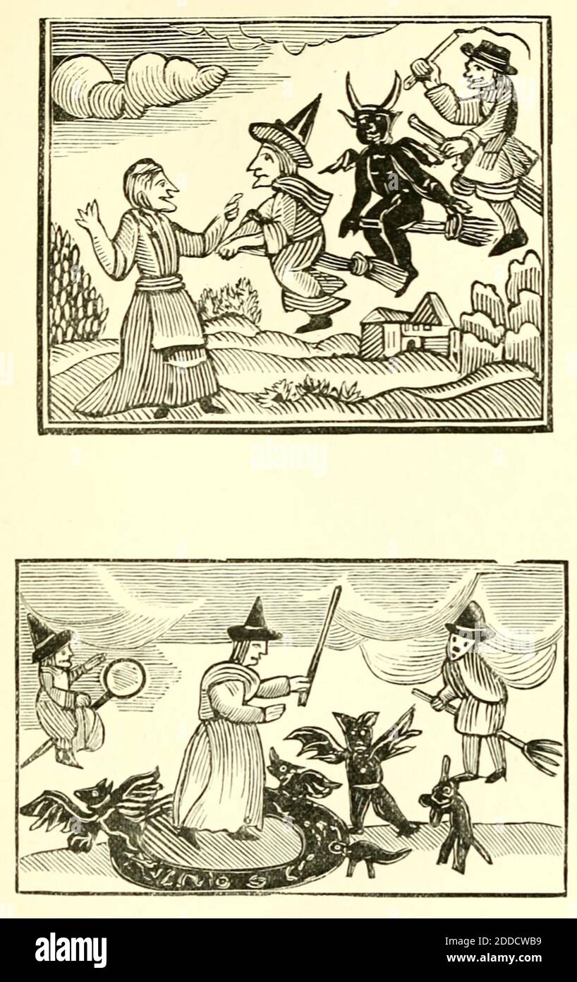 MÈRE SHIPTON - Ursula Southell (c 1488-1561) L'anglais apaisant et prophétesse montré en ligue avec le diable dans un chapbook du xviie siècle Banque D'Images