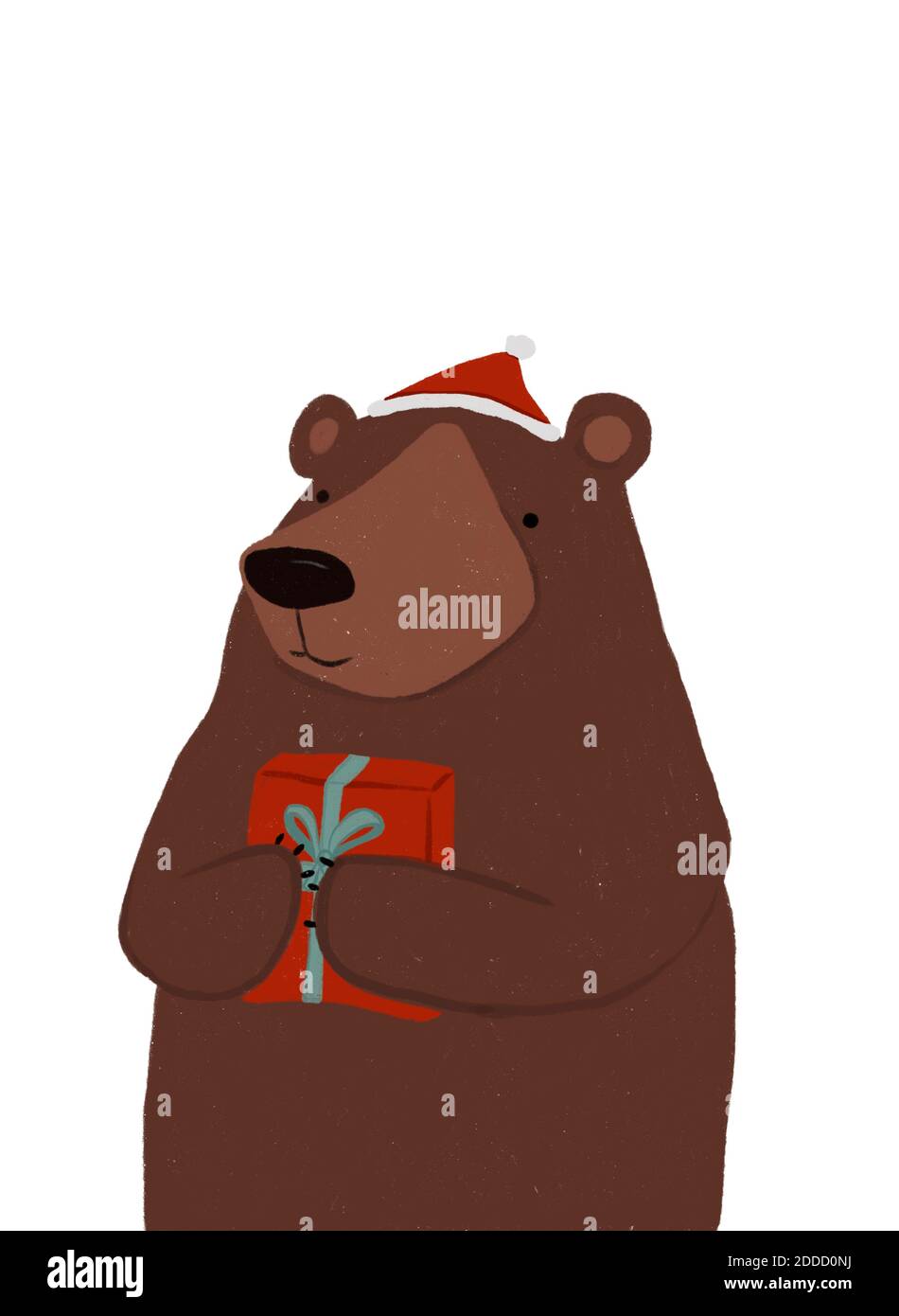 Clip art de l'ours brun portant chapeau de père Noël tenue de Noël présent  Photo Stock - Alamy