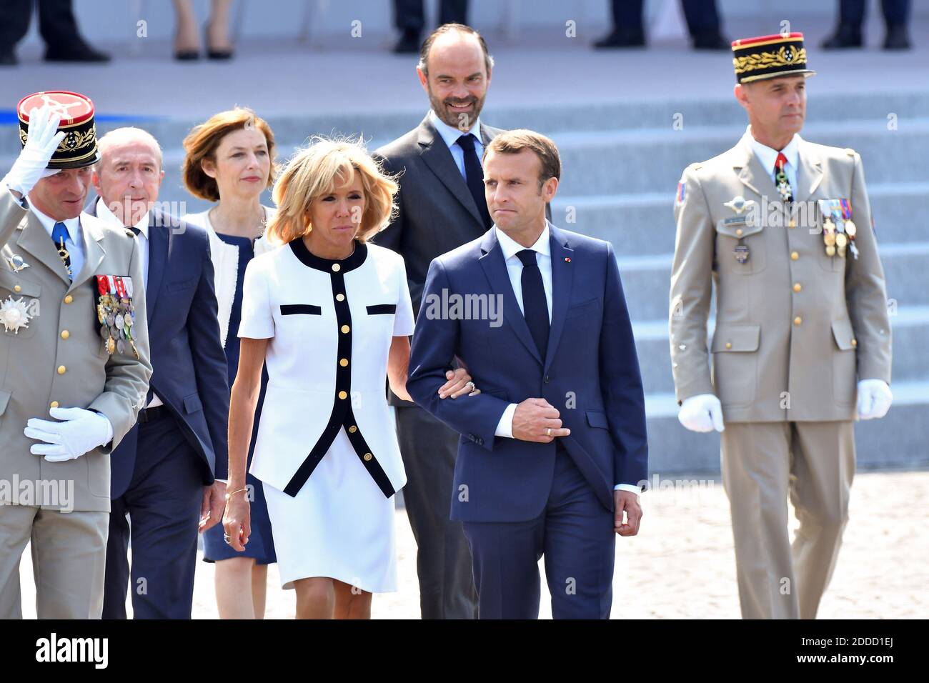 Le président français Emmanuel Macron et sa femme Brigitte Macron lors ...