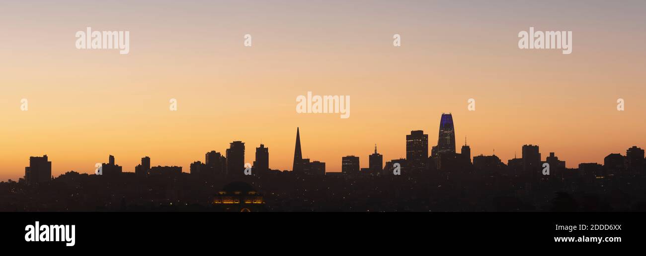 Silhouette de bâtiment à San Francisco, Californie, États-Unis Banque D'Images