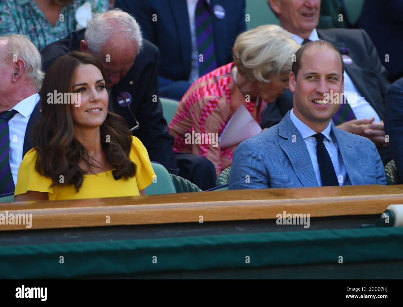 Duke et Duchess de Cambridge à Wimbledon, regardez la finale masculine sur le court du Centre le treize jour des championnats de tennis de Wimbledon à Londres, Royaume-Uni, le 15 juillet 2018. Banque D'Images