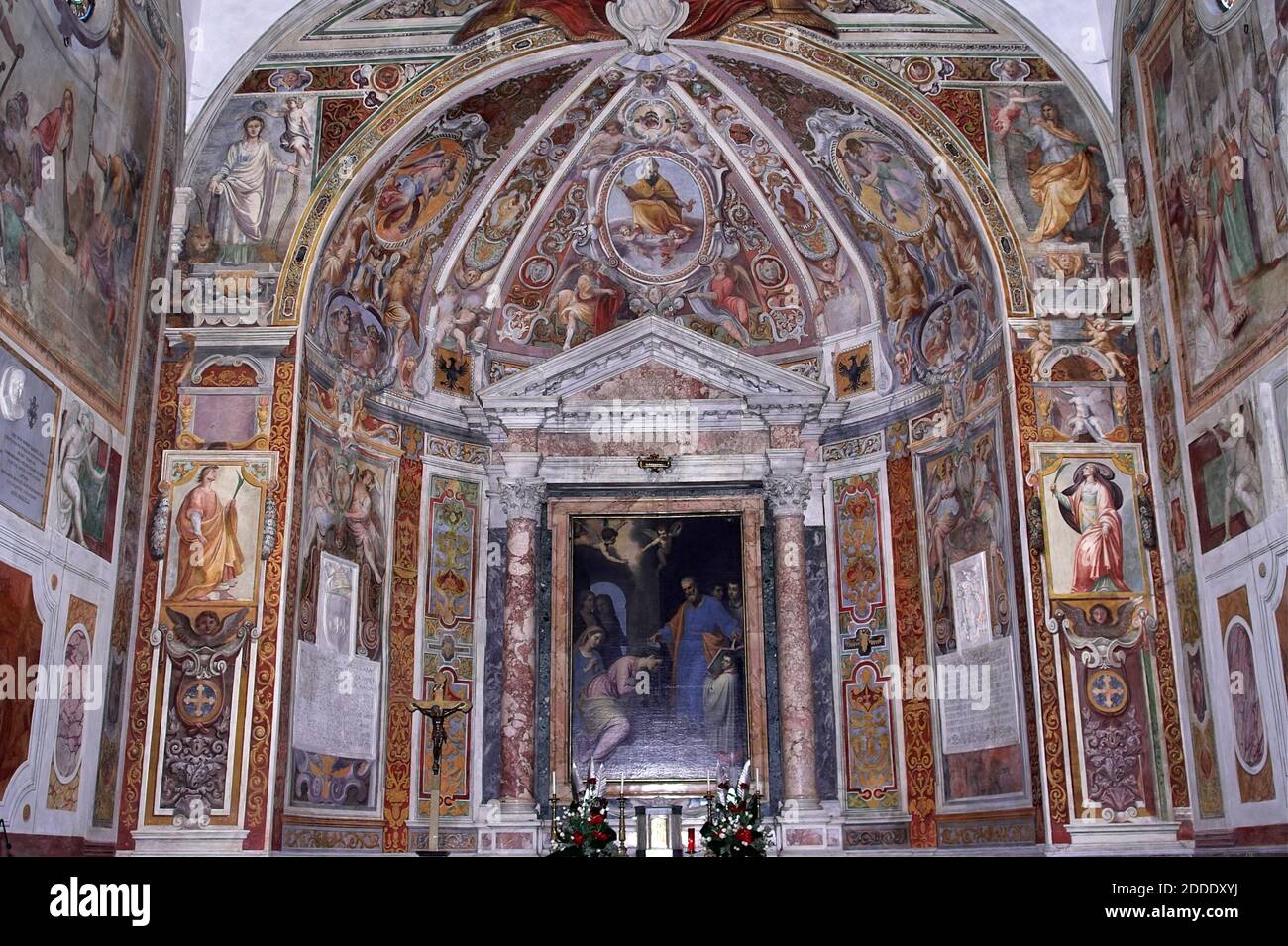 Roma, ROM, Italie, Italien; Chiesa di Santa Prisca; Église de Saint Prisca - intérieur; fresques dans l'abside; Kirche Saint Prisca - Innenraum Banque D'Images